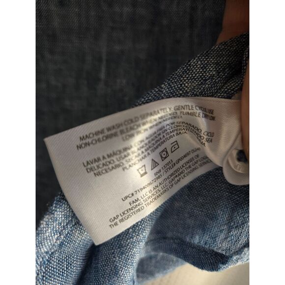 GAP Womens Top Size M Blue Linen Blend Long Sleeve NWT Fall Winter Work Career - Picture 7 of 7